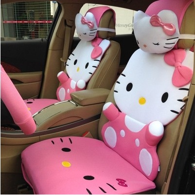   ŰƼ ڵ Ʈ Ŀ ڵ  ڵ ǰ 12PCS/Free shipping Hello Kitty Car Seat Cover   Automobile Cushion Car Accessaries 12pcs